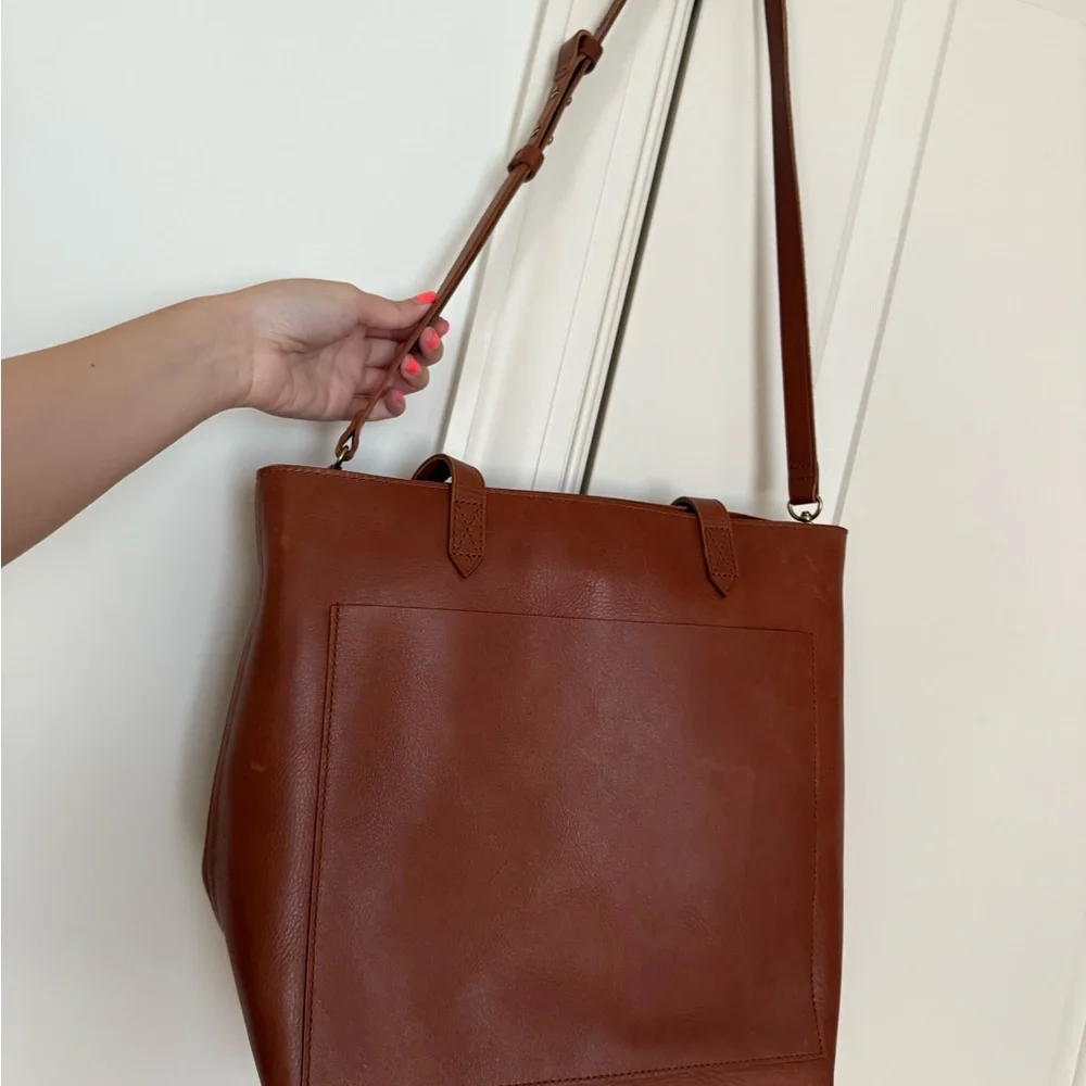 Madewell brown Leather Tote Bag with zip top versatile design - Picture 4 of 9